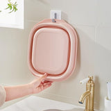 Collapsible Wash Basin Set of 2, Foldable Small Medium Size Wash Basin, Portable Plastic Basins for Laundry, Bottles, Travel, Camping (Pink)