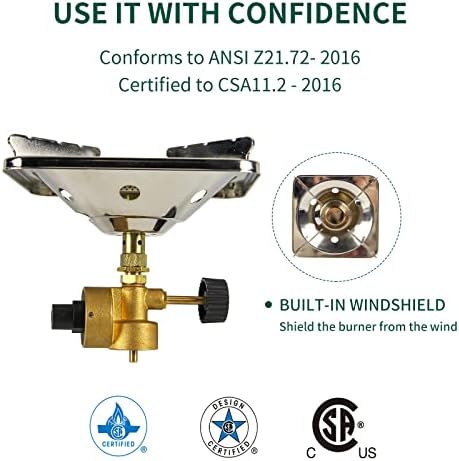 KOMAN Camping Propane Stove,Portable Camping Stove, Backpacking Stove Propane Camping Stove,10000BTU Single Burner Propane Stove for Outdoor Cooking,Fuel by 16 Oz Propane Cylinder (Fuel not Included)