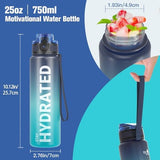 Sahara Sailor Water Bottle 32oz, Durable and Leakproof Water Bottles Motivational with Time Marker, Tritan, BPA Free, Wide Mouth with Easy Clean Brush for Gym, Travel, Home, School, Office (1 Bottle)