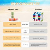 Eunzel 2 Pack Microfiber Beach Towel, Quick Dry Travel Towel Large Sand Free Towel for Beach, Camping, Swim Pool, Gym, Sports& Yoga 71"x32", Fish