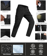 Men's Cargo Work Pants Ripstop Water Resistant Hiking Tactical Military Army Pants with Multi Pockets
