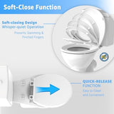 Toilet Seat Round 16.5 Inch & Quick Release - Quick Connect, Standard Toilet Lid Soft Close, PP Material Safe & Easy Clean and Install, Sturdy Accessories Never Loosen, White Plastic