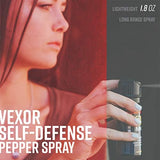 Vexor Pepper Spray Full Axis with Belt Clip for Self Defense — Maximum Police Strength, 20-Foot Range, Full Axis Capability, Flip Top Safety for Quick and Accurate Aim, Protection