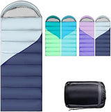 Camping Sleeping Bags for Adults Kids - 3-4 Seasons Warm & Cold Weather Backpacking Hiking XL Size Roomy Camping Gear Equipment for Couples Outdoor Car Family Travelling - Lightweight & Waterproof