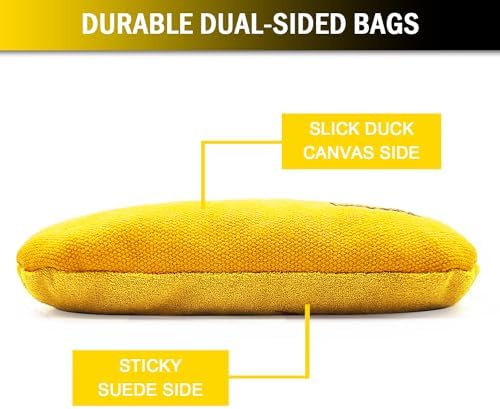 Dual Sided Corn Hole Bags Professional Cornhole Bags Set of 8 Regulation Corn Hole Bean Bags Slick and Stick