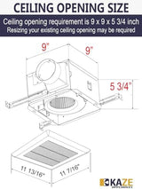 SNP100 | 100 CFM | 0.8 Sone | No Attic Access Required Bathroom Ventilation Exhaust Extractor Fan