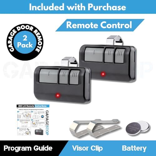 Garage Stop 2X for 893LM 893Max 891LM 371LM 373LM 971LM 973LM LiftMaster Craftsman Chamberlain Garage Door Remote, for 5 Learn Button, Garage Door Opener Remote