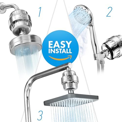 AquaHomeGroup 20-Stage Premium Shower Filter Replacement Cartridge with Spin Propeller 4-Pack (No Housing) - Water Filter Refill Compatible with Any Shower Filter of Similar Design 15 and 20 Stages