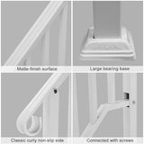 Outvita Handrails for Outdoor Steps, Wrought Iron Handrail Fits 2 or 3 Steps, Transitional Handrail with Installation Kit, Stair Railing for Concrete Steps or Wooden Stairs(White)