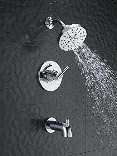Delta Faucet Nicoli 14 Series Single-Handle Tub and Shower Trim Kit, Shower Faucet with 5-Spray H2Okinetic Shower Head, Chrome 144749 (Shower Valve Included)