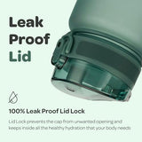 Hydracy Water Bottle with Time Marker -Large BPA Free Water Bottle & No Sweat Sleeve -Leak Proof Gym Bottle with Fruit Infuser Strainer & Times to Drink -Ideal for Fitness Sports & Outdoors