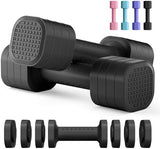 Adjustable Dumbbell Set of 2, 4 in 1 Free Weights Dumbbells Set for Women, Hand Weights for Women at Home, Each 2lb 3lb 4lb 5lb with TPU Soft Rubber Handle for Home Gym Exercise Training