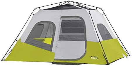 CORE Instant Cabin Tents | 6 Person / 9 Person / 10 Person / 12 Person Family Cabin Multi Room Pop Up Tents Car Camping | Included Storage Pockets for Camping Accessories