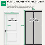 Upgraded Magnetic Screen Door, Heavy Duty Fiberglass Mesh, Quick Close Full Strip Magnets, Door Screen Magnetic Closure for Single Door Size 36 x 80 Inch, Screen Door Size 39 x 82 Black