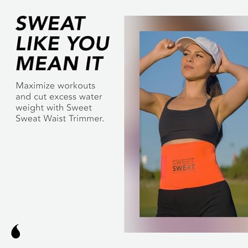 Sports Research® Sweet Sweat Waist Trimmer - Premium Sweat Enhancing Fitness Belt for Women & Men - 5 Adjustable Sizes