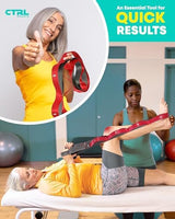 Stretching Strap with Loops - Non Elastic Stretch Band for Physical Therapy, Yoga Strap for Stretching Equipment, Stretch Bands for Exercise and Flexibility - Fascia, Hamstring & Leg Stretcher Belt