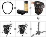 BLIKA Portable Toilet for Camping, 350LBS Stainless Steel Foldable Camp Travel Toilet with Soft Seat for Adults, 16.5-Inch Portable Toilet for Truckers, Camping, RV Travel, Road Trips, Outdoor Use