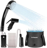 DR.PREPARE 4.5 Gallons Portable Shower for Camping, 17L Camping Shower with Pump, USB Rechargeable Battery, 2 Shower Heads, Large Water Flow, Portable Shower for Beach Hiking Outdoor, Pet Cleaning