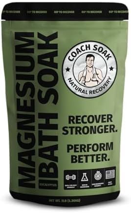 3 Pack Bundle: Coach Soak Recovery Bath Soak, Epsom Salt Bulk, Bath Salts Bulk, 3 Pack Bundle, Total of 9 Pounds (Eucalyptus, Lavender, Citrus)