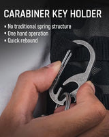 TISUR Titanium Carabiner Keychain Clip, Anti-Lost Key Ring Holder, Self-Locking Metal Gate Clip Key Chain Bottle Opener for Men Women