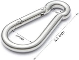 sprookber Stainless Steel Spring Snap Hook Carabiner - 304 Stainless Steel Clips, Set of 6