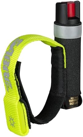 SABRE Runner Pepper Gel, Maximum Police Strength OC Spray, Reflective Hand Strap for Easy Carry & Quick Access, 0.67 fl oz, Secure & Easy to Use Safety, Optional Clip-On Alarm & LED Armband Combos