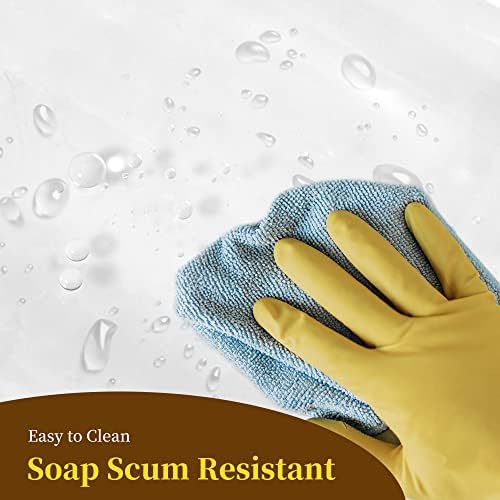 Barossa Design Clawfoot Tub Shower Curtain with 12 Magnets - 36 Metal Hooks Included, 180" W x 70" H Wrap Around, Waterproof PEVA, Metal Grommets - Frosted, 180x70