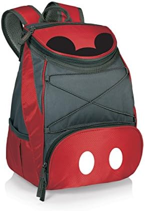 PICNIC TIME Disney Mickey Mouse PTX Backpack Cooler, Soft Cooler Backpack, Insulated Lunch Bag, (Red with Gray Accents)