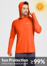 baleaf Men's Sun Protection Hoodie Shirt UPF 50+ Long Sleeve UV SPF T-Shirts Rash Guard Fishing Swimming Lightweight