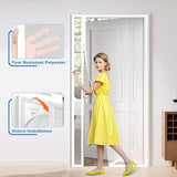 Side Opening Magnetic Screen Door, Fit Door Size 32 x 80 Inch, Reversible Left and Right Removable Screen Door Mesh with Strong Magnet, Actual Mesh Size 34" x 81", White