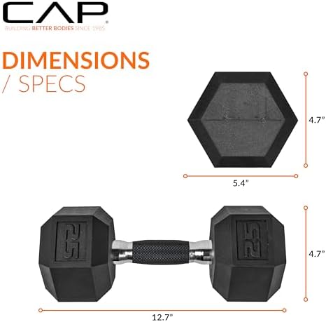 CAP Barbell Coated Hex Dumbbell Weight | Multiple Options