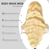Alimoonbeam 613 13x6 Lace Front Wig Human Hair 200 Density Blonde Body Wave Lace Front Wigs Blonde Wig Human Hair Hd Lace Frontal Wigs 13x6 (30 Inch)