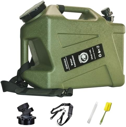 5 Gallon Water Jug with Spigot, BPA Free Leak-Proof Camping Water Container, Portable Emergency Water Storage for Outdoor Hiking, Camping, Home Use, Camping Essentials