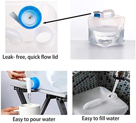 Cedilis 2 Pack 5.3 Gallon Collapsible Water Container with Spigot, Food Safe Water Storage Jug, BPA-Free Camping Water Storage Jug Canteen for Outdoor Hiking and Emergency, Portable, Foldable