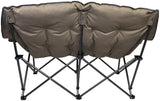 Black Sierra Double Camping Chair for Adults, Oversized Folding Loveseat Supports 600 lbs, Plush Padded Outdoor Couch with Cup Holders and Carry Bag for Beach, Patio, RV, or Tailgating Events