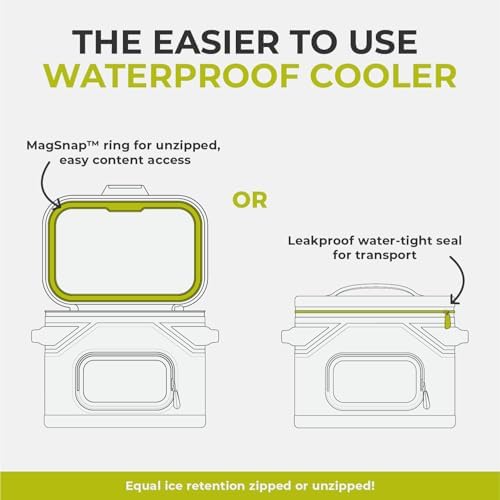 CORE Magnetic Leak Proof Soft Cooler with Waterproof Zipper | Insulated Bag Portable Ice Chest Box | Best Soft Cooler for Food & Beverages for Tailgating, Car Camping, Travel, and Family Beach Picnics