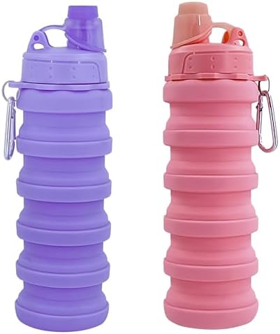 Collapsible Water Bottles Travel water bottle Sports Portable Sport Water Bottle Reusable Water Bottles comes with mountaineering Buckle 500ml silicone Water-proof camping water bottle