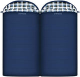 0 Degree Sleeping Bag 100% Cotton Flannel XXL for Adults Big and Tall Cold Weather Winter Zero Degree Camping,Free Compression Sack