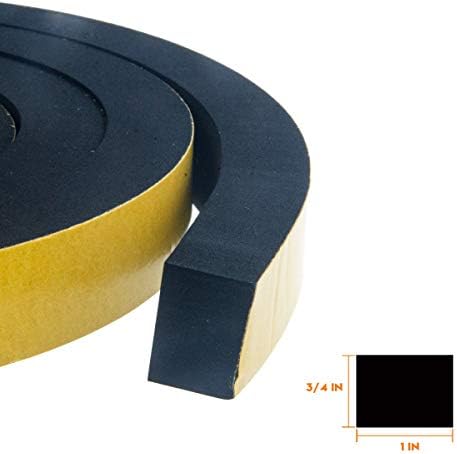 CloudBuyer Weather Stripping Foam 2-Pack, 1 Inch Wide X 3/4 Inch Thick, Insulation Strips with Adhesive for Door & Automotive, Air Conditioner Seal (13 Feet Total, 6.5 Feet/Roll)