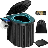 Portable Toilet, Upgraded 15'' toilet With Removable Paper Holder, Camping Toilet With A Load Capacity Of 450 Lbs, Portable Potty for Camping, Hiking, Road Trip, Car, RV, Tent, Beach, Truck Drivers
