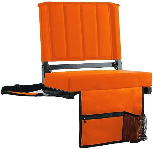 SPORT BEATS Stadium Seats with Back Support Bleacher Chairs with Back and Cushion Thick Padded Bleacher Seats Includes Shoulder Strap