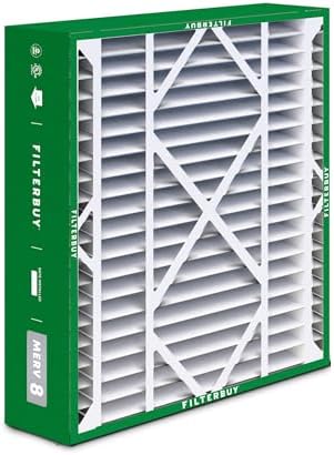 Filterbuy 21x21x5 Air Filter MERV 8 Dust Defense (2-Pack), Pleated HVAC AC Furnace Air Filters Replacement for Rheem, Ruud, and Protech (Actual Size: 20.63 x 20.63 x 4.38 Inches)