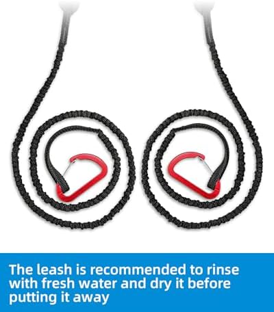 OCEANBROAD Kayak Paddle Leash Stretchable Strap Lanyard Rope for SUP Kayaking Boating Canoeing Fishing Pole Rod 5-7 Feet