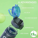 Sahara Sailor Water Bottle 32oz, Durable and Leakproof Water Bottles Motivational with Time Marker, Tritan, BPA Free, Wide Mouth with Easy Clean Brush for Gym, Travel, Home, School, Office (1 Bottle)