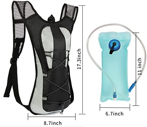 Hydration Pack Backpack, Water Backpack with 2L Bladder, for Hiking, Insulated Suitable Cycling, Running, Rock Climbing and Other Outdoor Activities, black