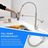 AIMADI Kitchen Faucet with Pull Down Sprayer,Commercial Stainless Steel Pull Down Sprayer Kitchen Faucet Single Hole Single Handle RV Laundry Outdoor Kitchen Sink Faucets