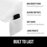 GORILLA GRIP Patent Pending Bed Wedge Pillow Headboard Gap Filler, Comfortable and Supportive High Density Foam Angled Pillows, Stay in Place Gripping Dots, Wedges Between Mattress, Twin/XL Size White