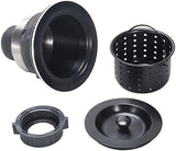 Kitchen Sink Drain 3-1/2 Inch Black Sink Drain Assembly Kit, Removable Deep Sink Strainer Basket with Sink Stopper/Sealing Lid for Home, Kitchen, Stainless Steel