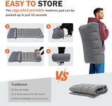 ATORPOK Camping Cot for Adults with Cushion Comfortable,Portable Folding Bed for Sleeping Supports 450 lbs (Gray)