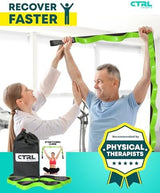 Stretching Strap with Loops - Non Elastic Stretch Band for Physical Therapy, Yoga Strap for Stretching Equipment, Stretch Bands for Exercise and Flexibility - Fascia, Hamstring & Leg Stretcher Belt